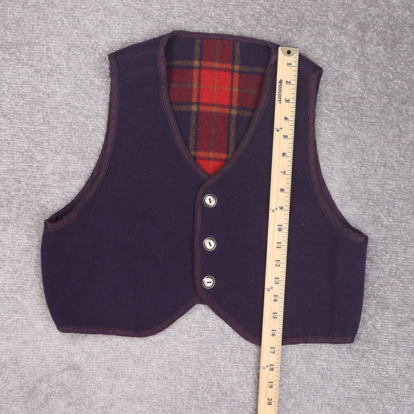 VTG Womens Fleece Button Down Small Purple Sleeveless Sweater Vest - Picture 3 of 10